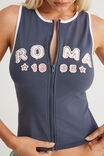 Panelled Zip Through Tank, ORION BLUE/ROMA - example image 4