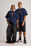 Half Half Heavyweight Box Fit Graphic Tshirt, HH MIDNIGHT BLUE/HALF HALF TROUBLEMAKER - alternate image 5