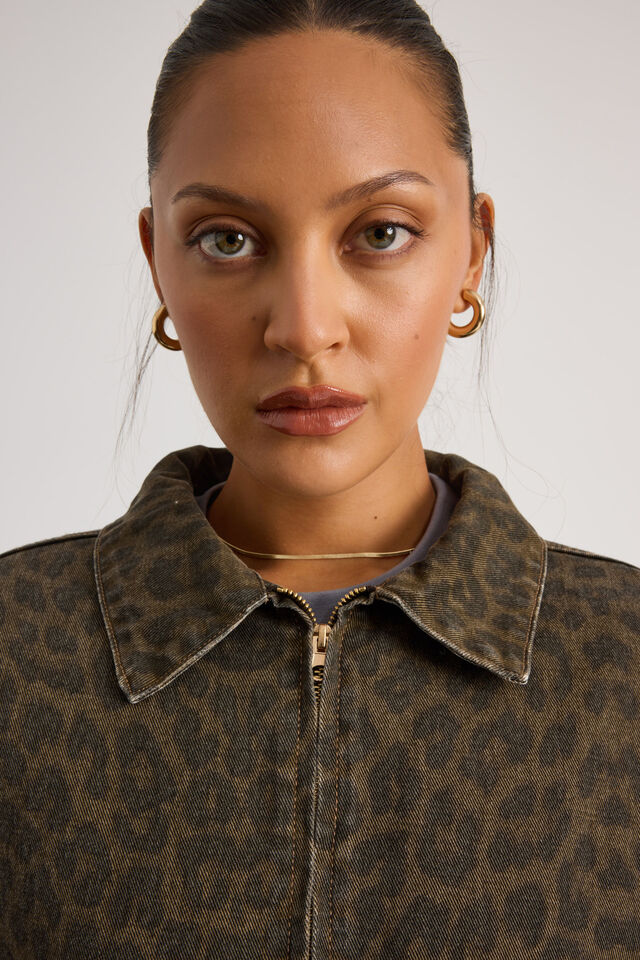 Jordie Workwear Jacket, WASHED LEOPARD