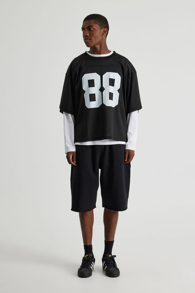 Baggy Track Short, BLACK