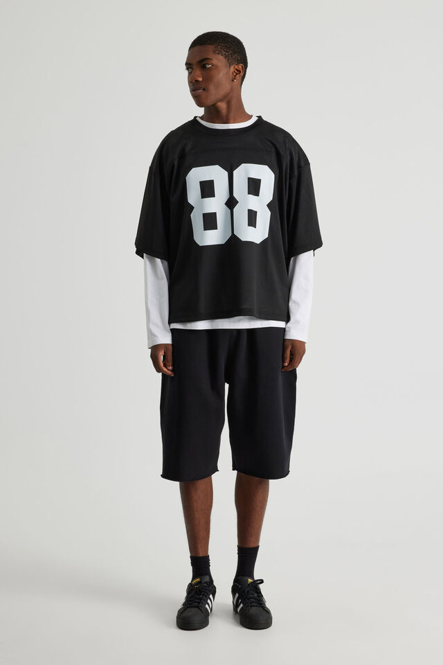 Baggy Track Short, BLACK
