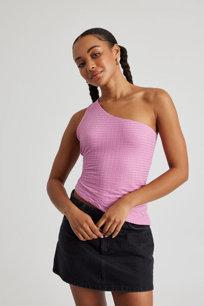 Ellie One Shoulder Top, PINK