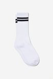 Unisex Rib Sock - Classic, WHITE/BLACK STRIPE - alternate image 1