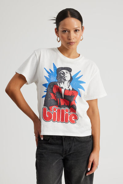 Music Merch Regular Tee, LCN BRA CLOUD/BILLIE EILISH STRIPE