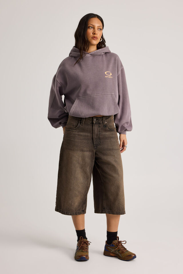Open Gallery Boxy Hoodie, MYSTIC PURPLE/ OG TUMERIC