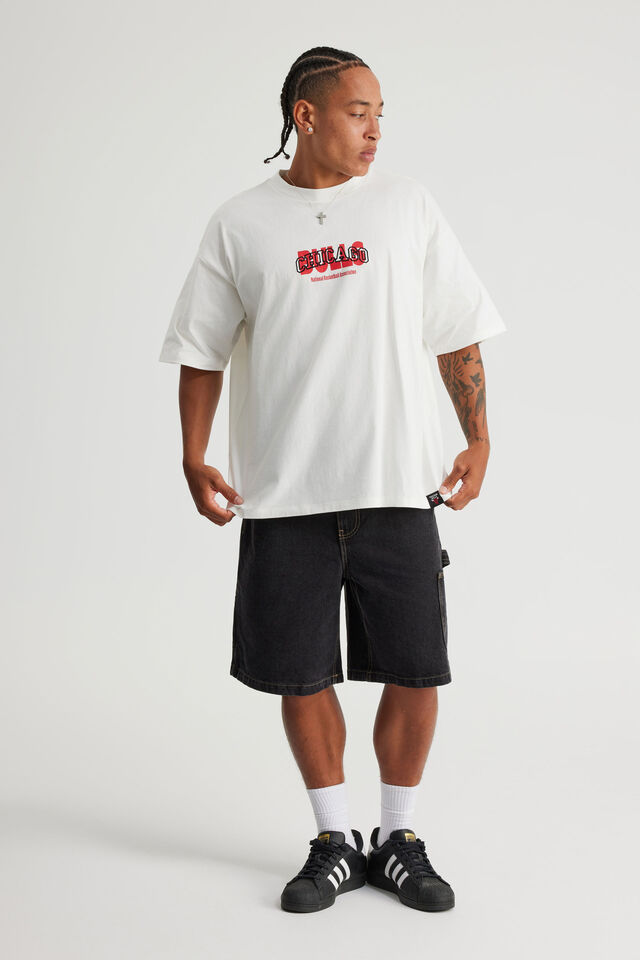 Box Fit Nba T Shirt, LCN NBA CLOUD/BULLS BOLD LAYERED