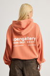 Open Gallery Boxy Hoodie, OG WASHED RICH ORANGE/SOCIAL MOVEMENT - alternate image 3