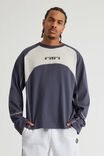 Notion Panelled Long Sleeve Tshirt, NTN IRON/PEBBLE PANEL - alternate image 1
