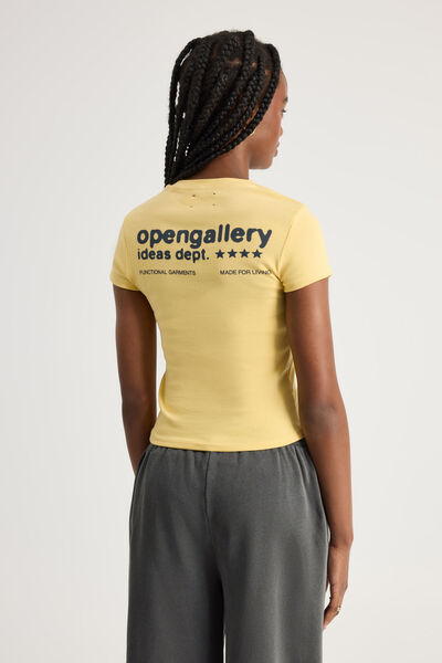 Fitted Graphic Tee, SAFFRON/OPEN GALLERY IDEAS DEPT