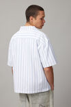 Boxy Cropped Short Sleeve Shirt, WHITE/BLUE OXFORD STRIPE - alternate image 4