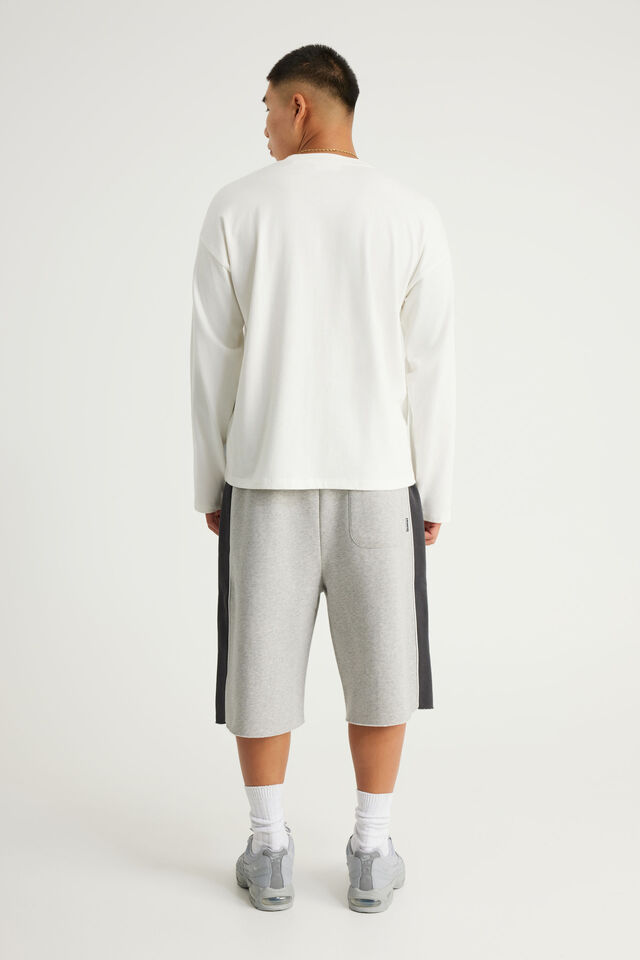 Authentics Baggy Track Short, GREY MARLE/SLATE PANEL