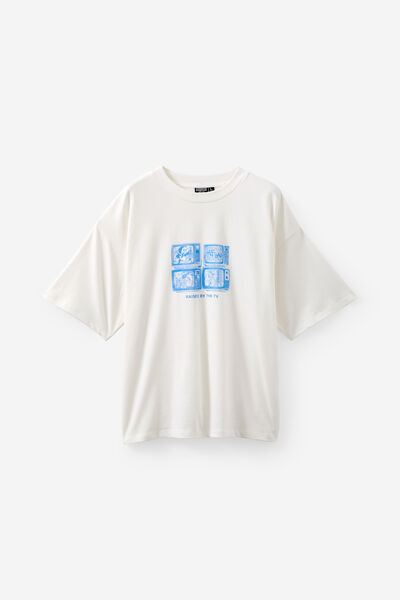 Cartoon Network X Half Half Box Fit Tshirt, LCN WB CLOUD/RAISED BY TV