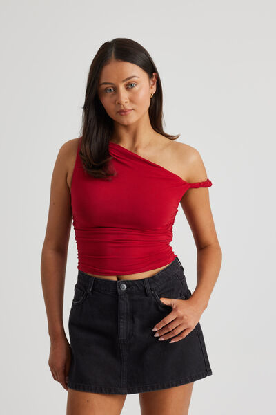 Leah Off Shoulder Ruched Top, SCOOTER