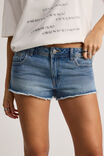 Low Rise Denim Short, BRIGHT BLUE - alternate image 4