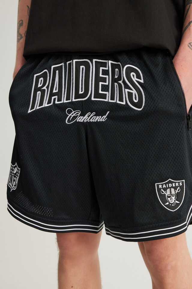 Nfl Basketball Short, LCN NFL BLACK WHITE / COLLEGIATE RAIDERS
