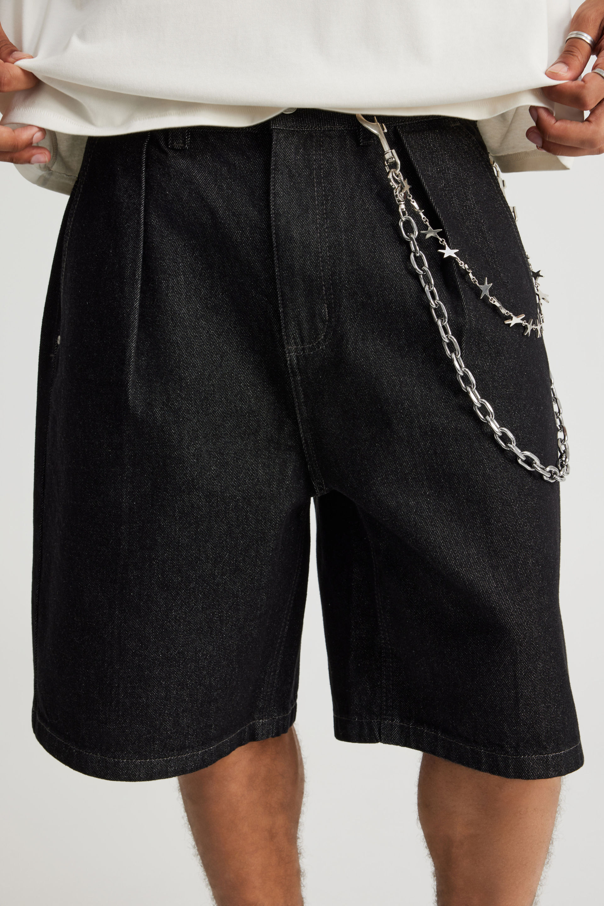 Filth FRONT ZIP BAGGY DENIM SHORTS FRONT ZIP BAGGY DENIM SHORTS