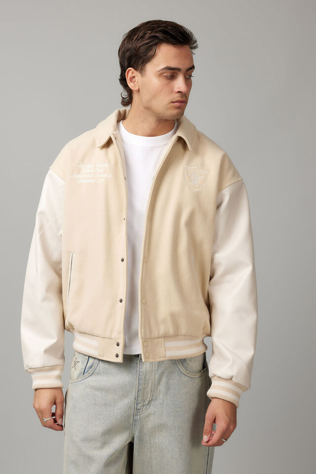 Nfl Varsity Jacket, LCN NFL TONAL BEIGE/LAS VEGAS RAIDERS