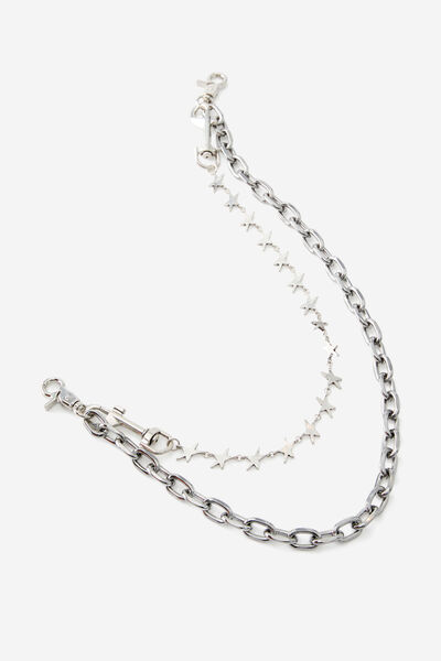 Two Chain Pant Chain, SILVER