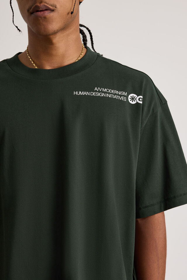 Open Gallery Box Fit Tshirt, OG KELP/PARALLEL DIVISION