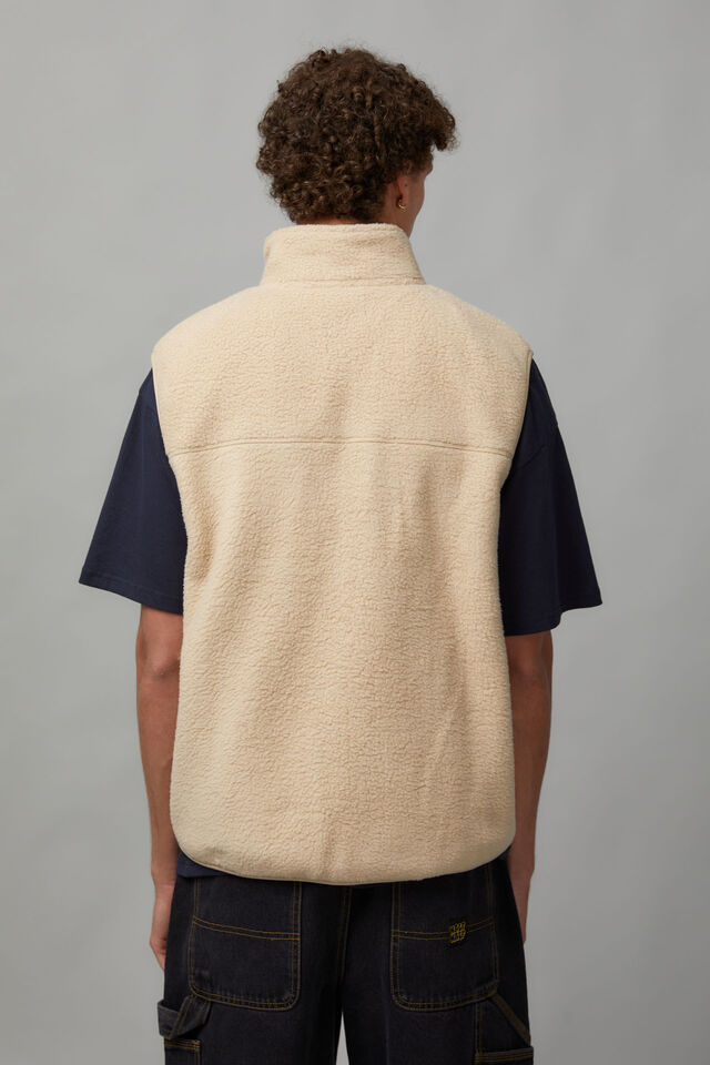 Half Half Sherpa Vest, SAND