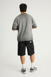 Half Half Painter Baggy Denim Short, JET BLACK/DICE GRAPHIC - example image 3