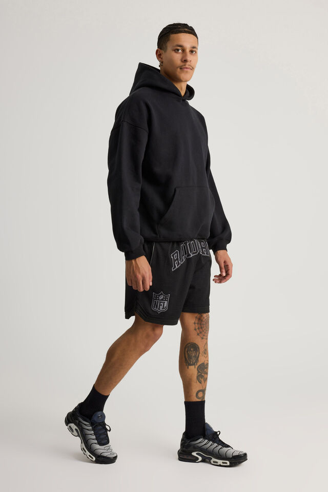 Nfl Basketball Short, LCN NFL BLACK/RAIDERS NEW STEALTH COLLEGIATE