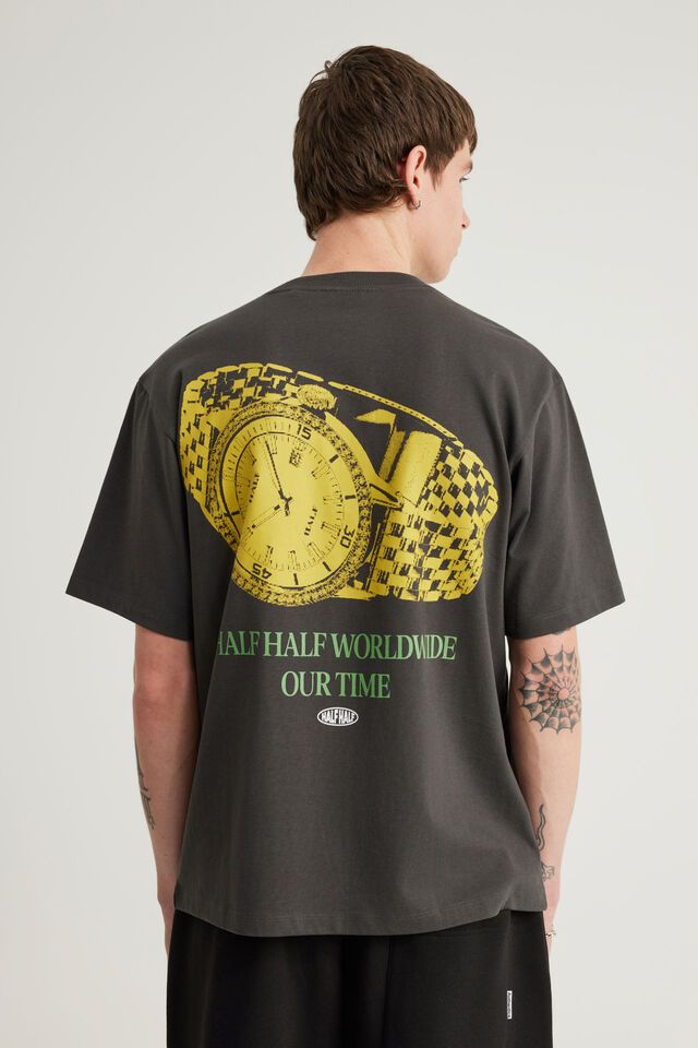 Half Half Heavyweight Core Fit Tshirt, HH SLATE/OUR TIME