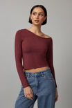 Gemma Asymmetric Long Sleeve, BORDEAUX - alternate image 1