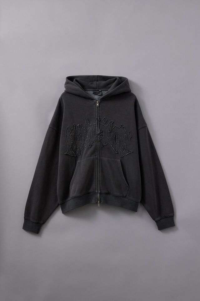 Notion Zip Thru Hoodie, NTN WASHED BLACK/METAL TONAL