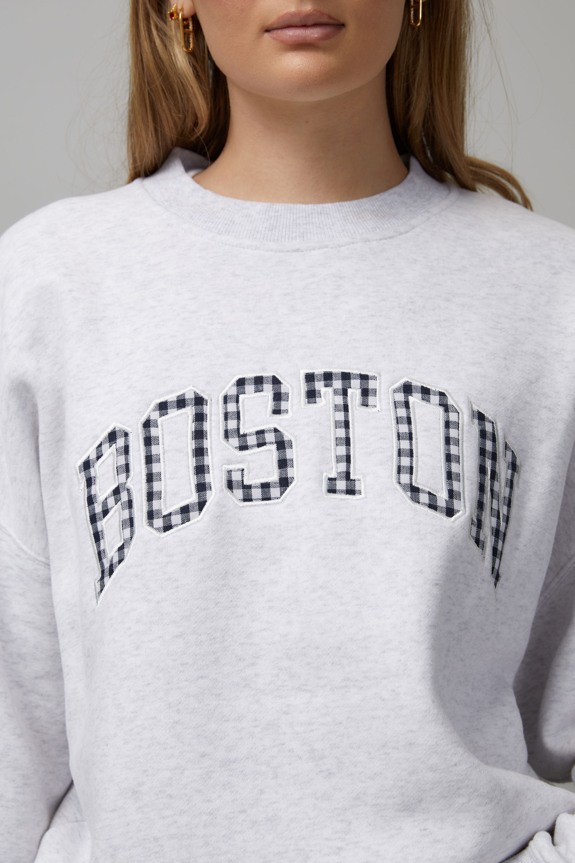 Grey crew cheap neck womens