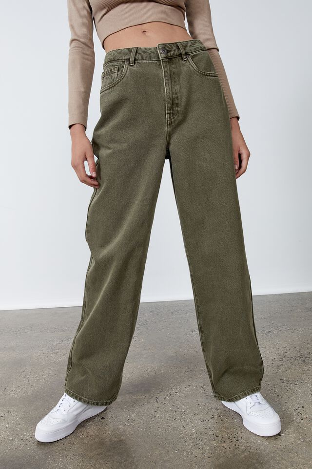 High Rise Baggy Jean, OLIVE NIGHT