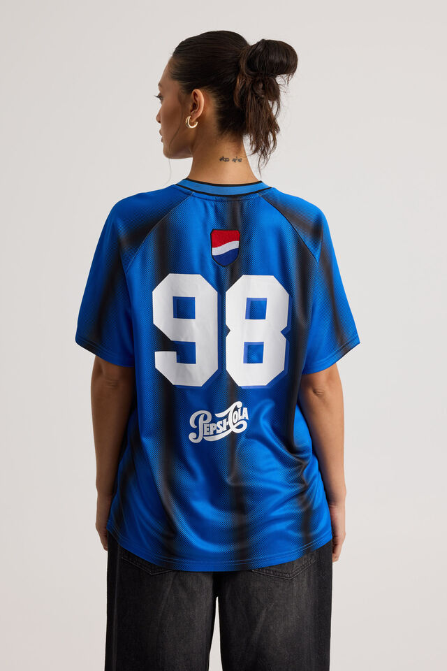 Lcn Pepsi V Neck Sports Jersey, LCN PEP GLOBE BLUE/PEPSI