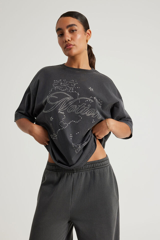 Notion Oversized Graphic Tee, NTN WASHED BLACK/ASCII DREAM