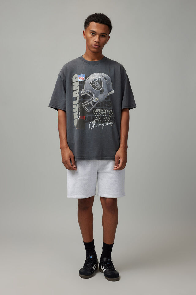 Oversized Nfl T Shirt, LCN NFL WASHED SLATE/OAKLAND RAIDERS
