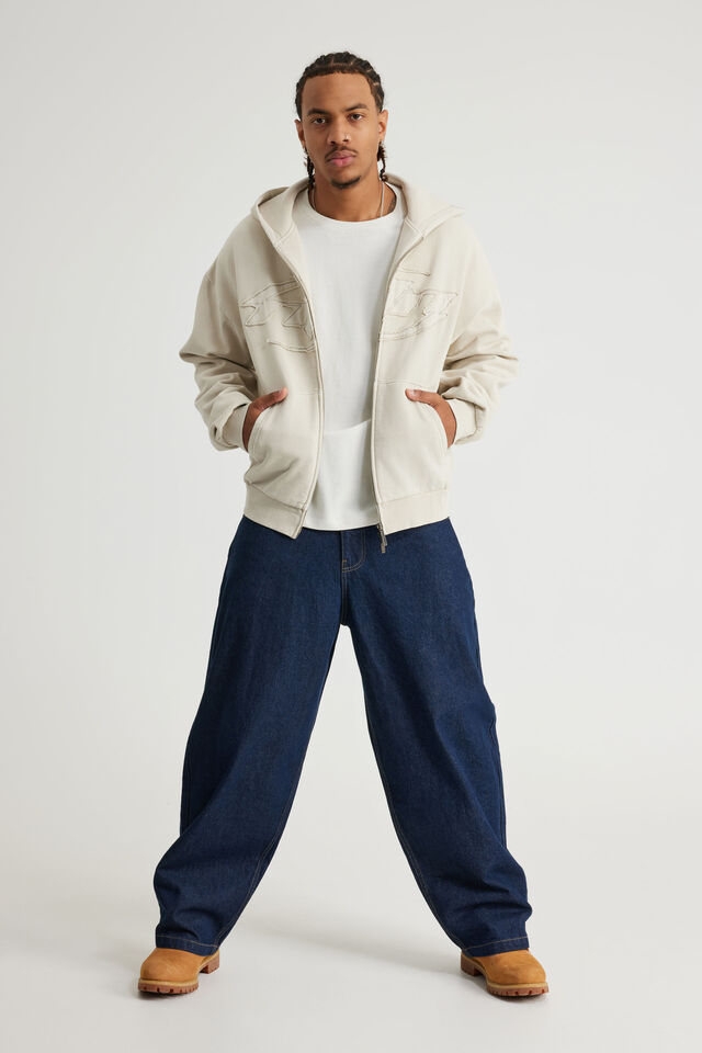 Notion Zip Thru Hoodie, NTN WASHED PEBBLE/NTN LOGO