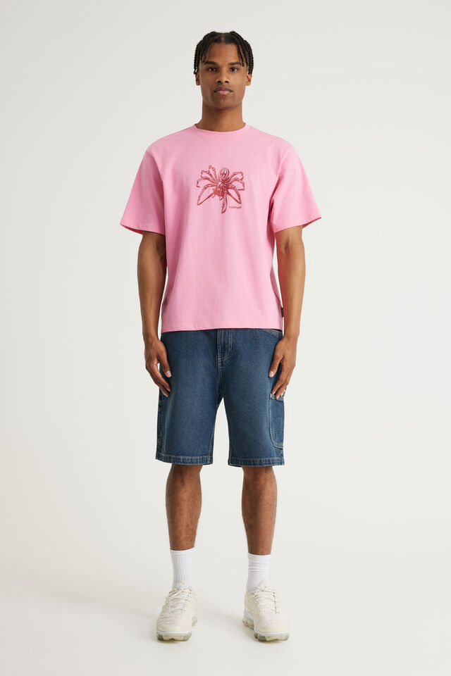 Half Half Heavyweight Core Fit Tshirt, HH PINK GELATI/SPIDA