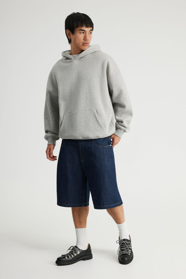 Authentics Baggy Denim Short, RAW INDIGO/TABACCO STITCH