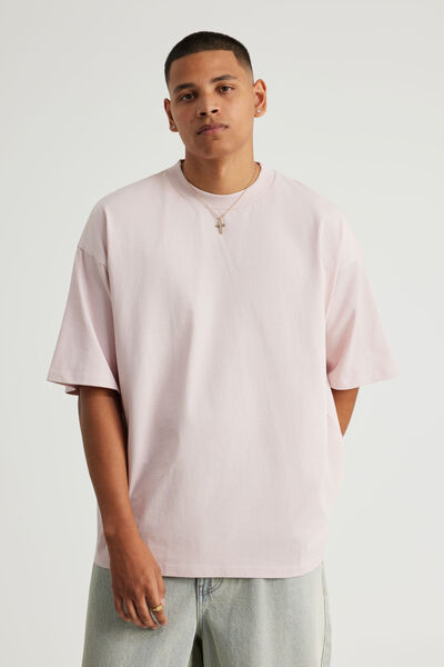 Authentics Heavy Weight Box Fit Tshirt, PINK DUST