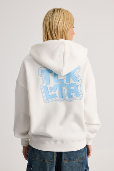 Harley Slouchy Hoodie, VINATGE WHITE/TLK LTR AIRY BLUE