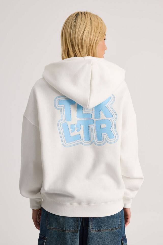 Harley Slouchy Hoodie, VINATGE WHITE/TLK LTR AIRY BLUE