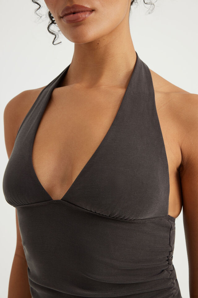 Soft Washed Halter Top, PHANTOM