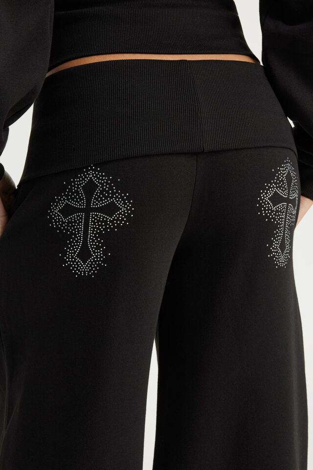 Wide Waistband Trackpant, NTN BLACK/UNHOLY