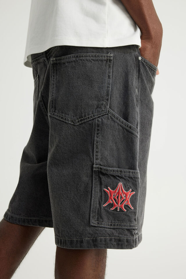 Notion Carpenter Denim Short, BLACK IRON/MUTLI PLACEMENT