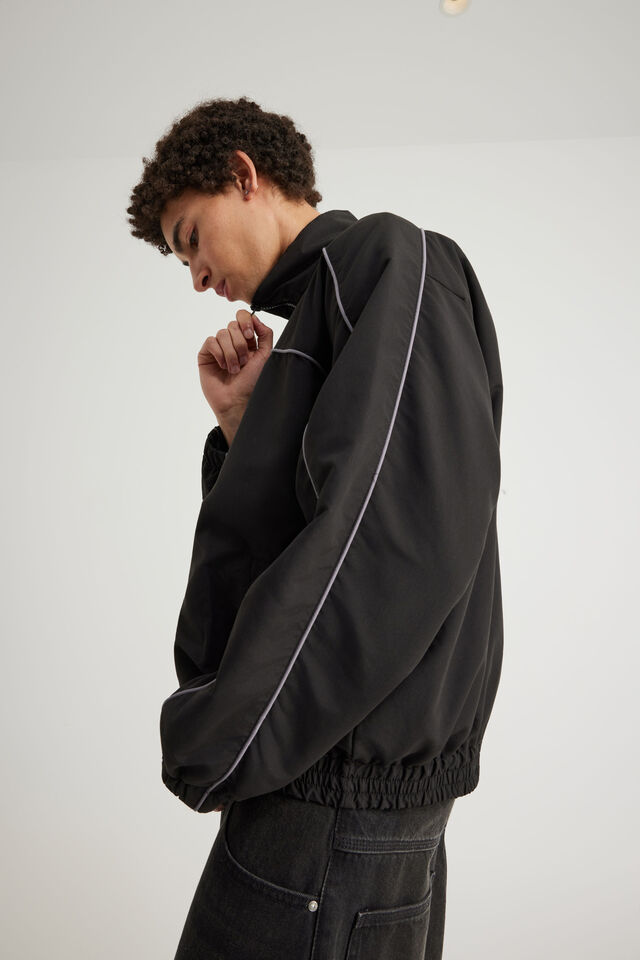 Half Half Shell Jacket, BLACK/GREY PIPING