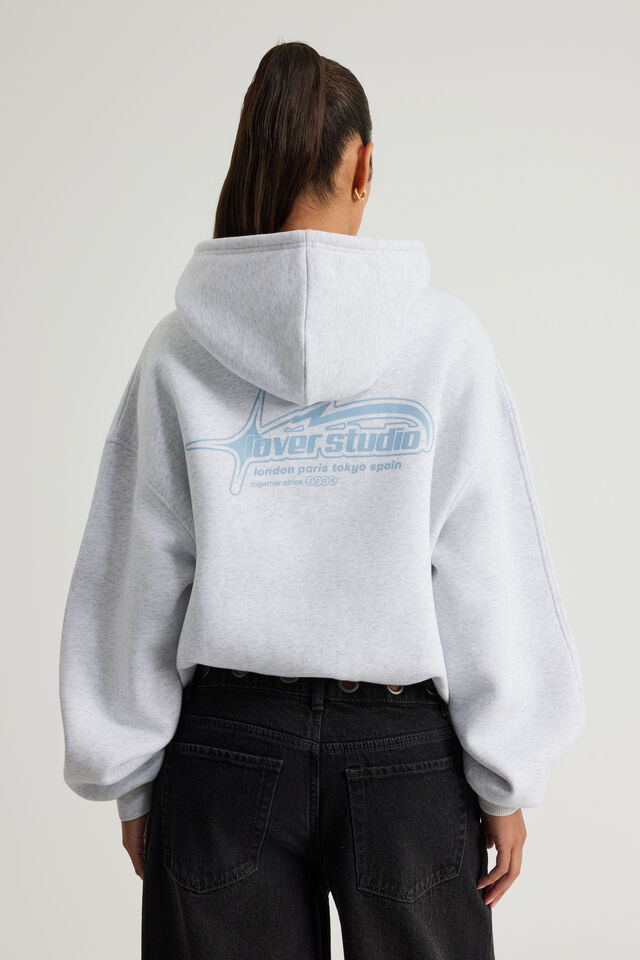 Chloe Hoodie, SILVER MARLE/LOVER STUDIO