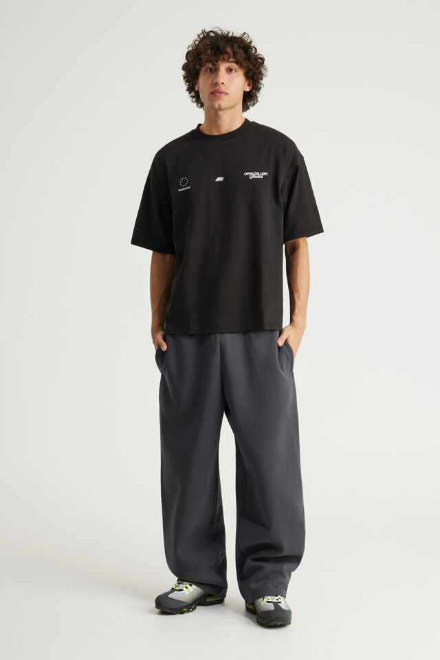 Open Gallery Box Fit Tshirt, OG BLACK/VERTICAL OUTLINE
