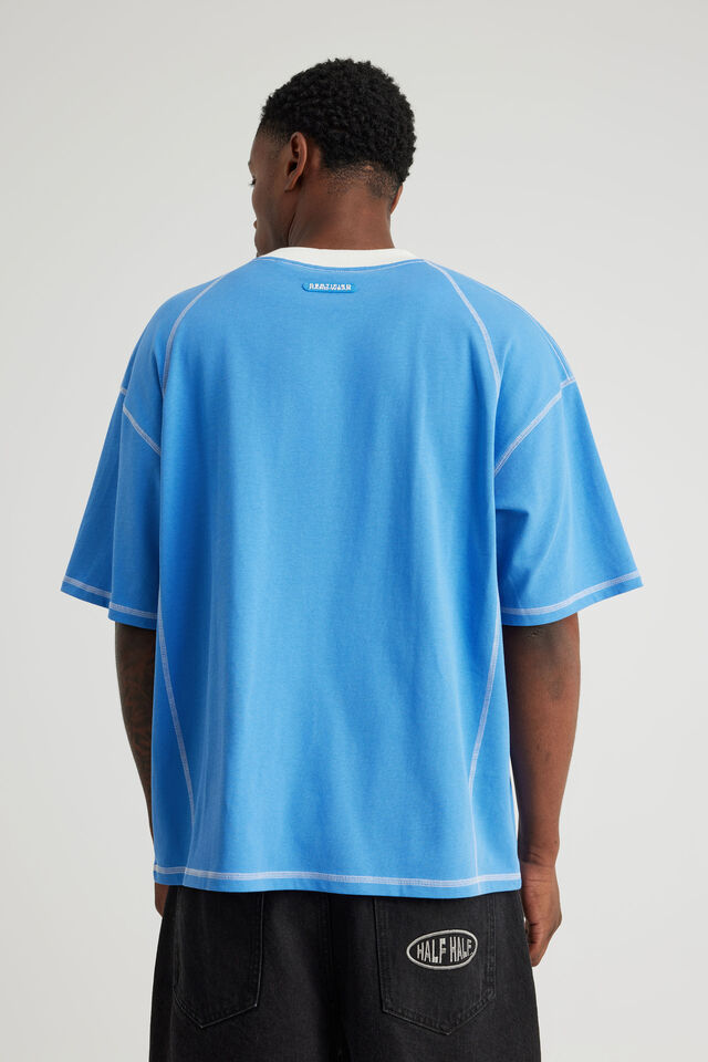 Half Half Boxy Tshirt, HH MEDITERRANEAN BLUE/HH SPORT