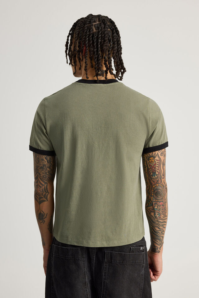 Slim Fit Music Merch Tshirt, LCN OAS BUSH KHAKI/OASIS OVAL