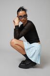 Sheer Long Sleeve Top, BLACK MESH - alternate image 1