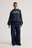 Freya Wide Leg  Woven Sporty Trackpant, NAVY BLAZER - alternate image 2